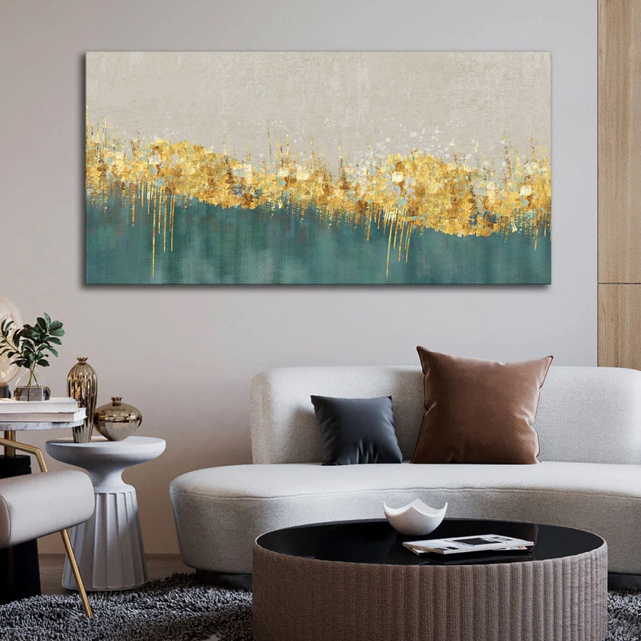 Abstract Flower Wall Art Colorful Leaves