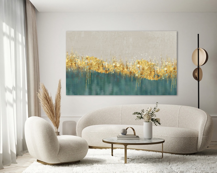 Abstract Flower Wall Art Colorful Leaves