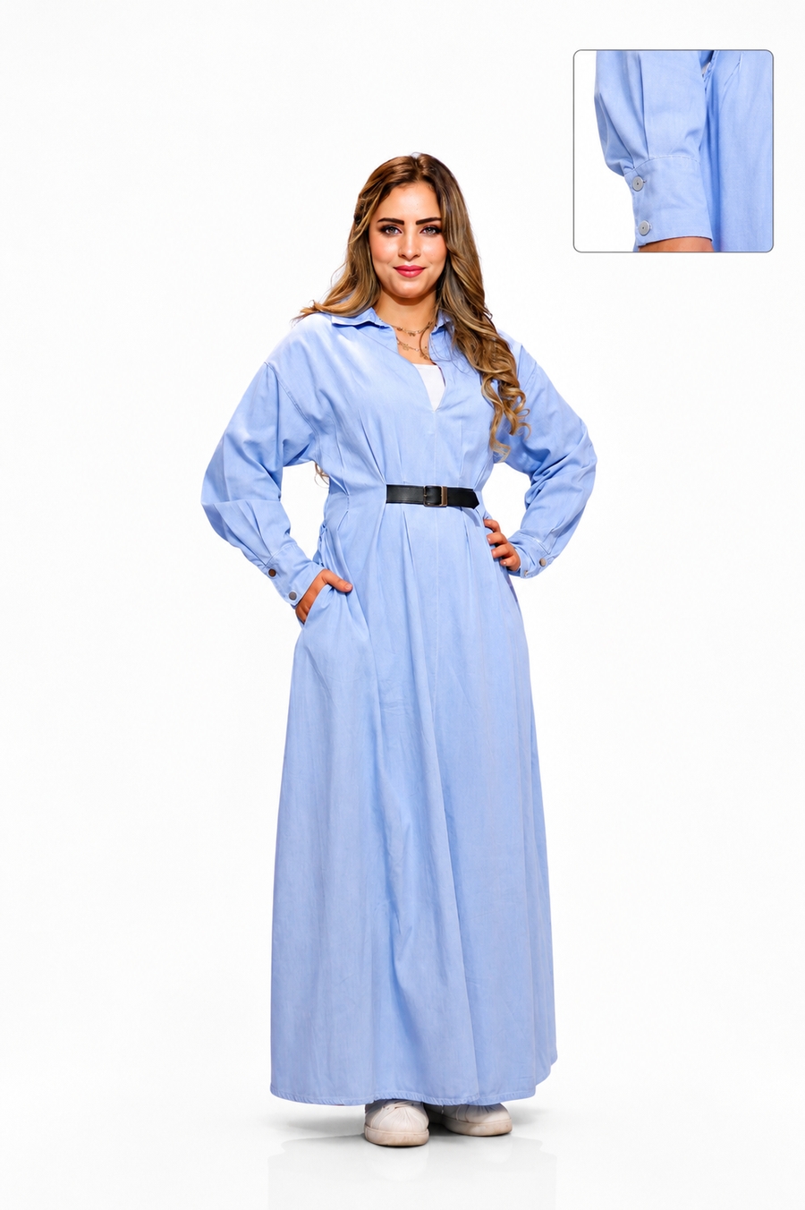 Casual denim abaya dress