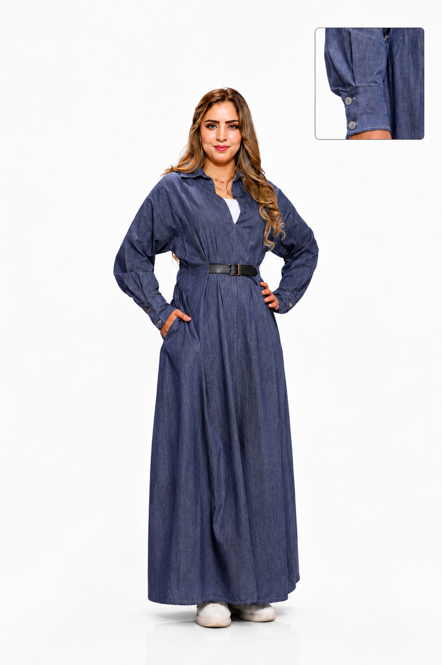 Casual denim abaya dress