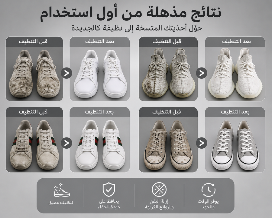 غسالة أحذية أوتوماتيكية بفرش دوّارة – تنظيف عميق مع تعقيم وضوضاء منخفضة