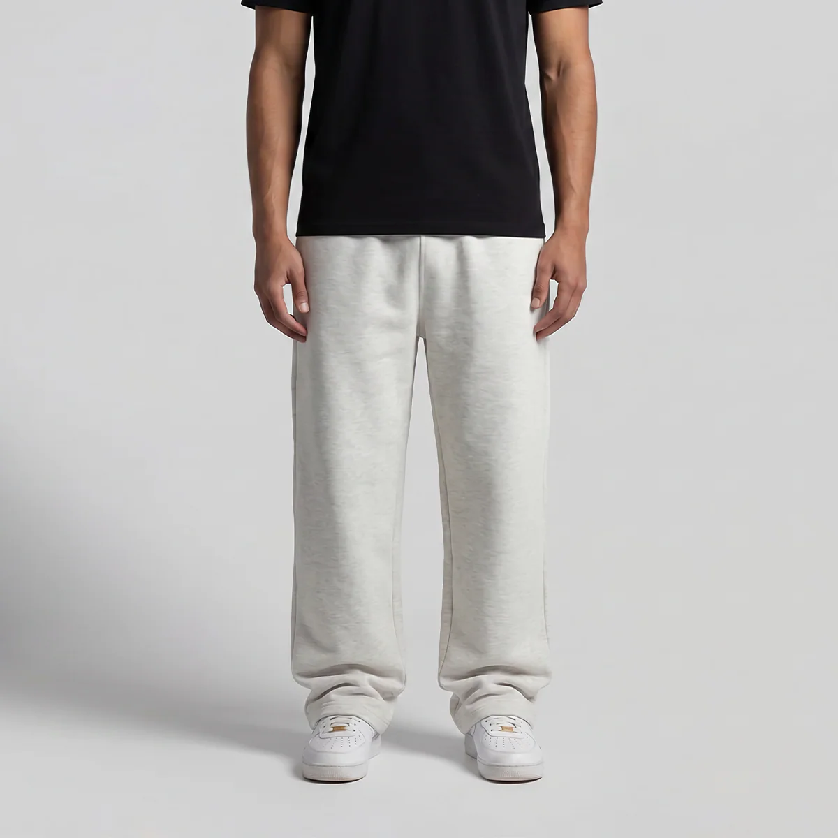 Wide-Leg Sweatpants Heather Gray
