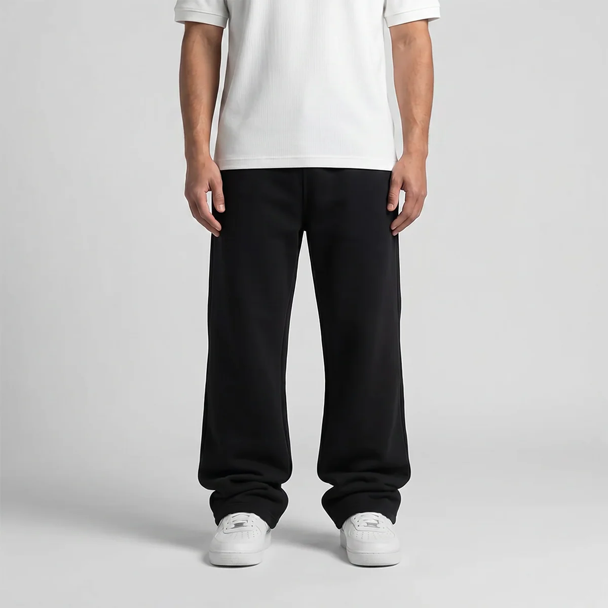 Wide-Leg Sweatpants  Black