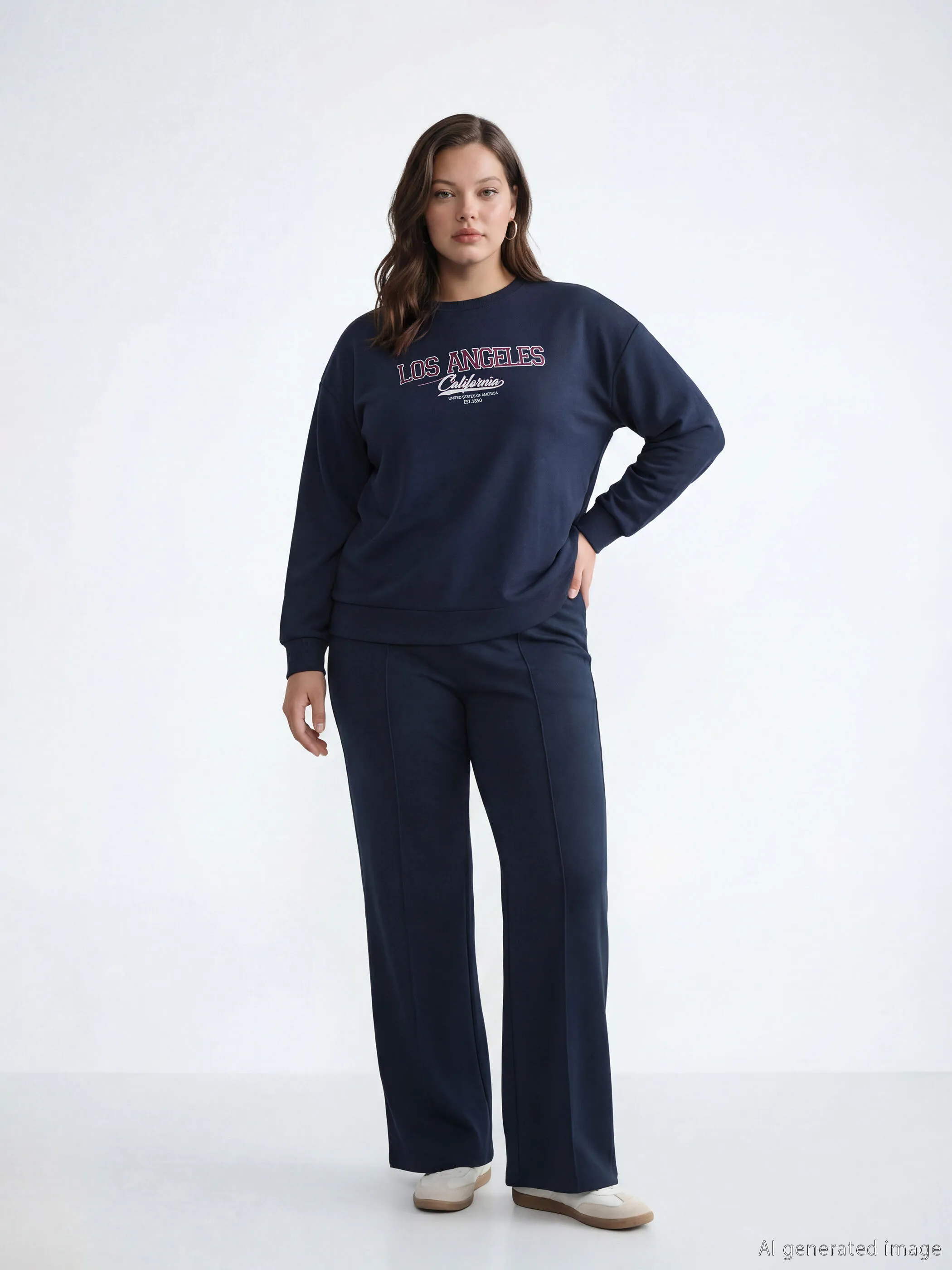 Women's Wide Leg Sweatpants With Elastic Waist