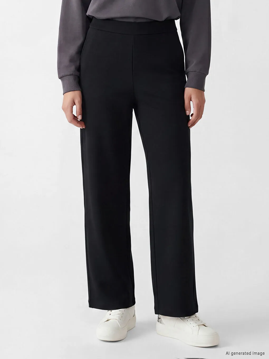 Elastic Waist Wide Leg Women's Sweatpants
