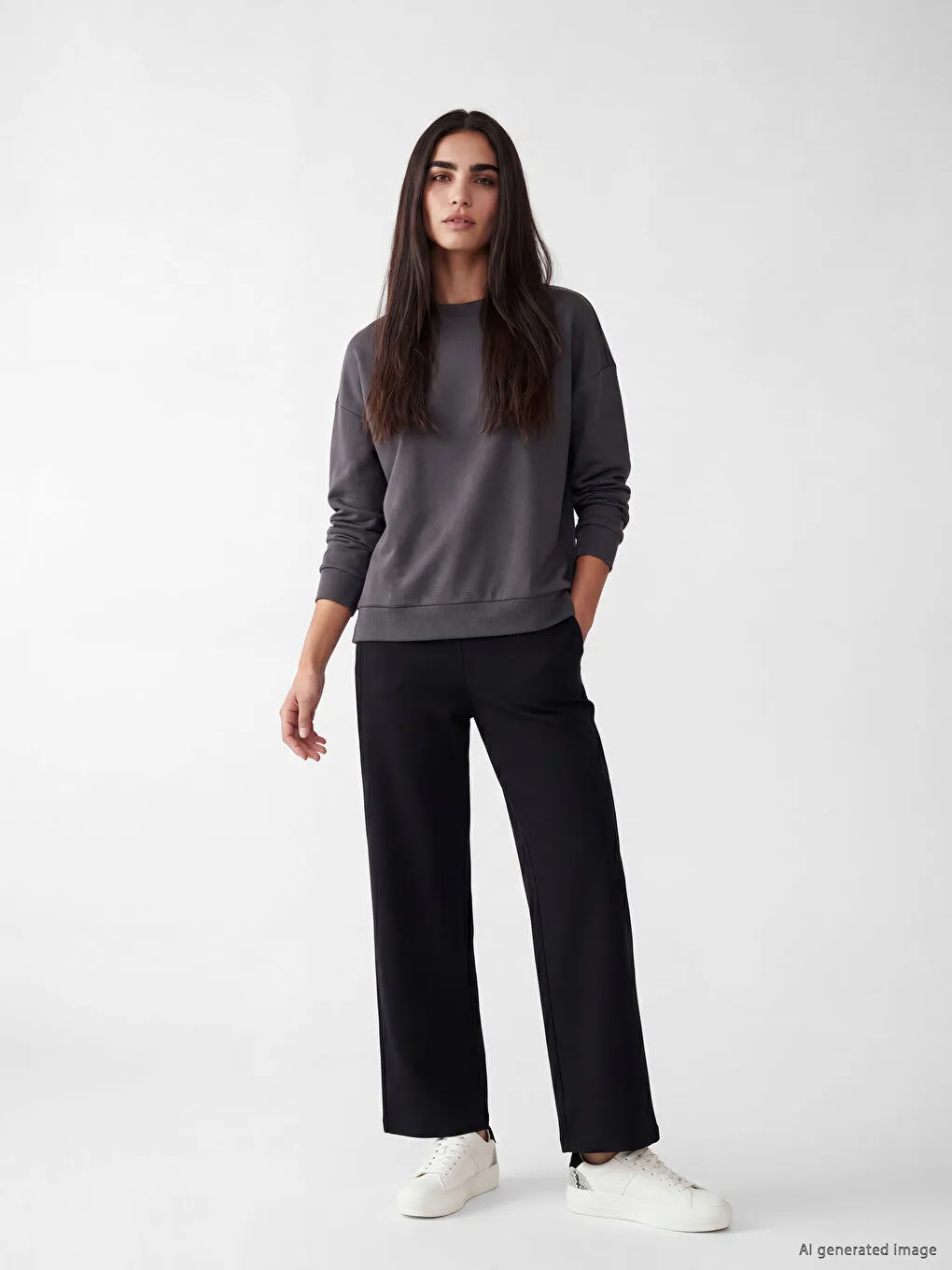 Elastic Waist Wide Leg Women's Sweatpants