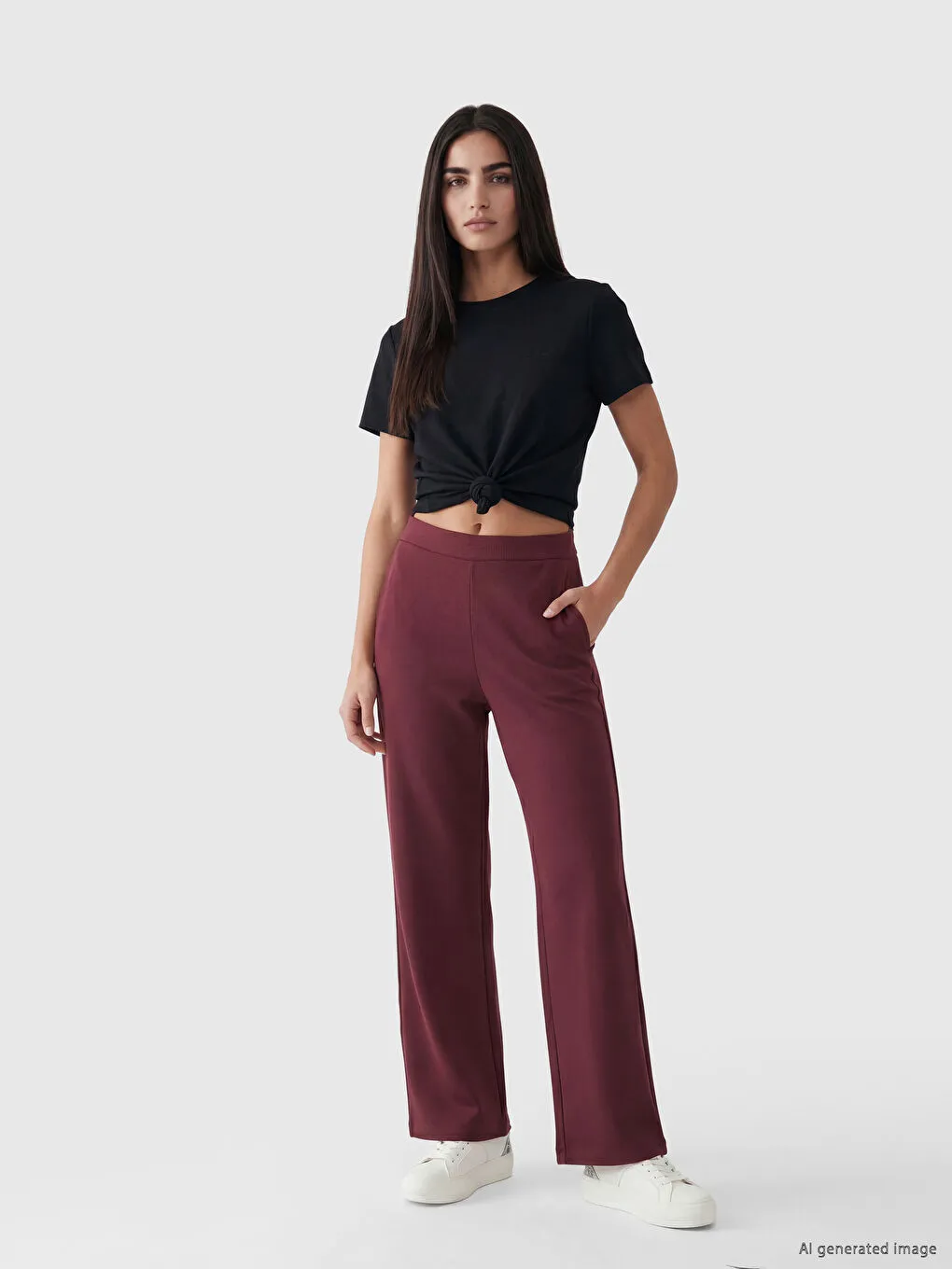 Elastic Waist Wide Leg Women's Sweatpants