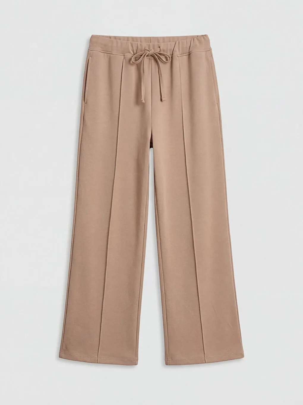 Elastic Waist Wide Leg Jogger Sweatpants
