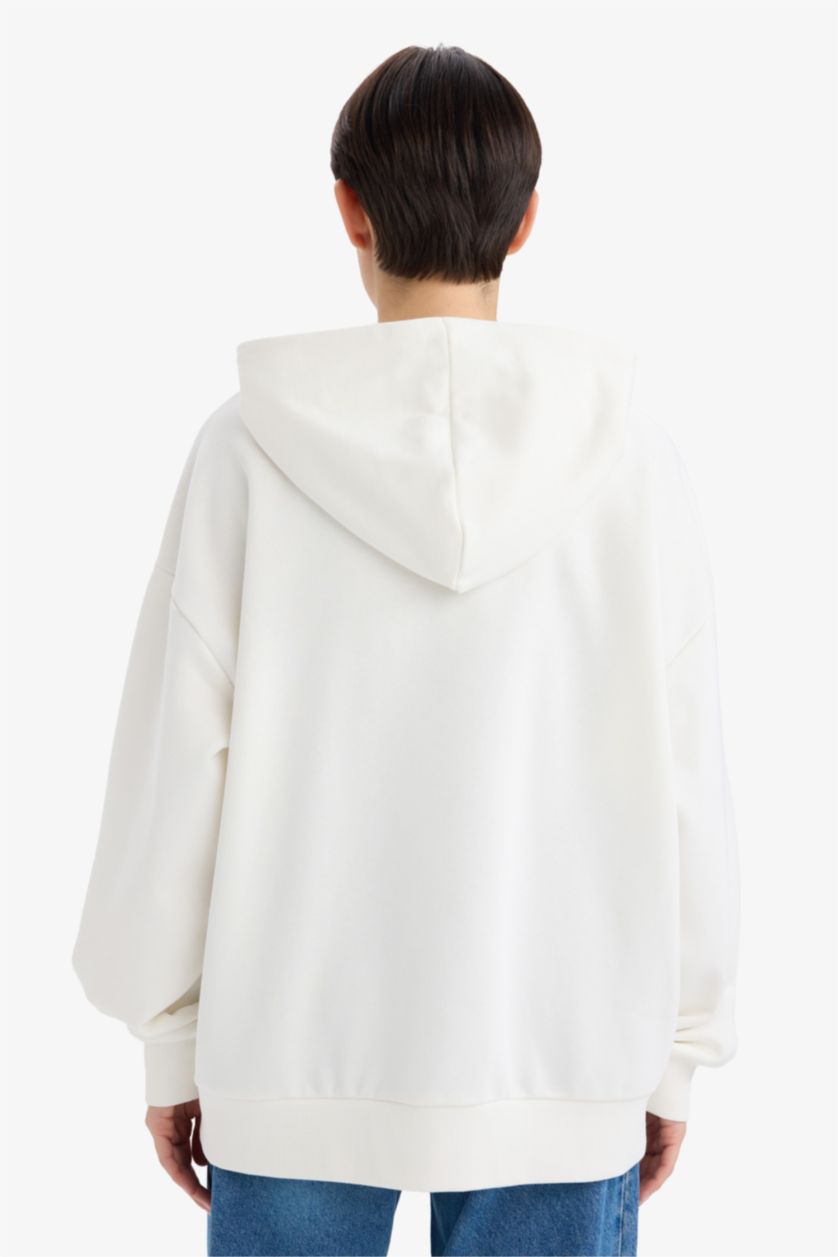 Oversized Printed Long Sleeve Hoodie