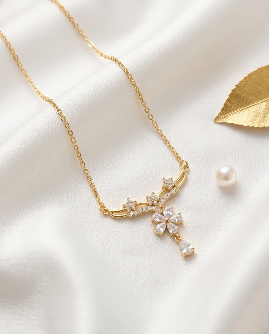 Romantic Triple Flower Garland Necklace