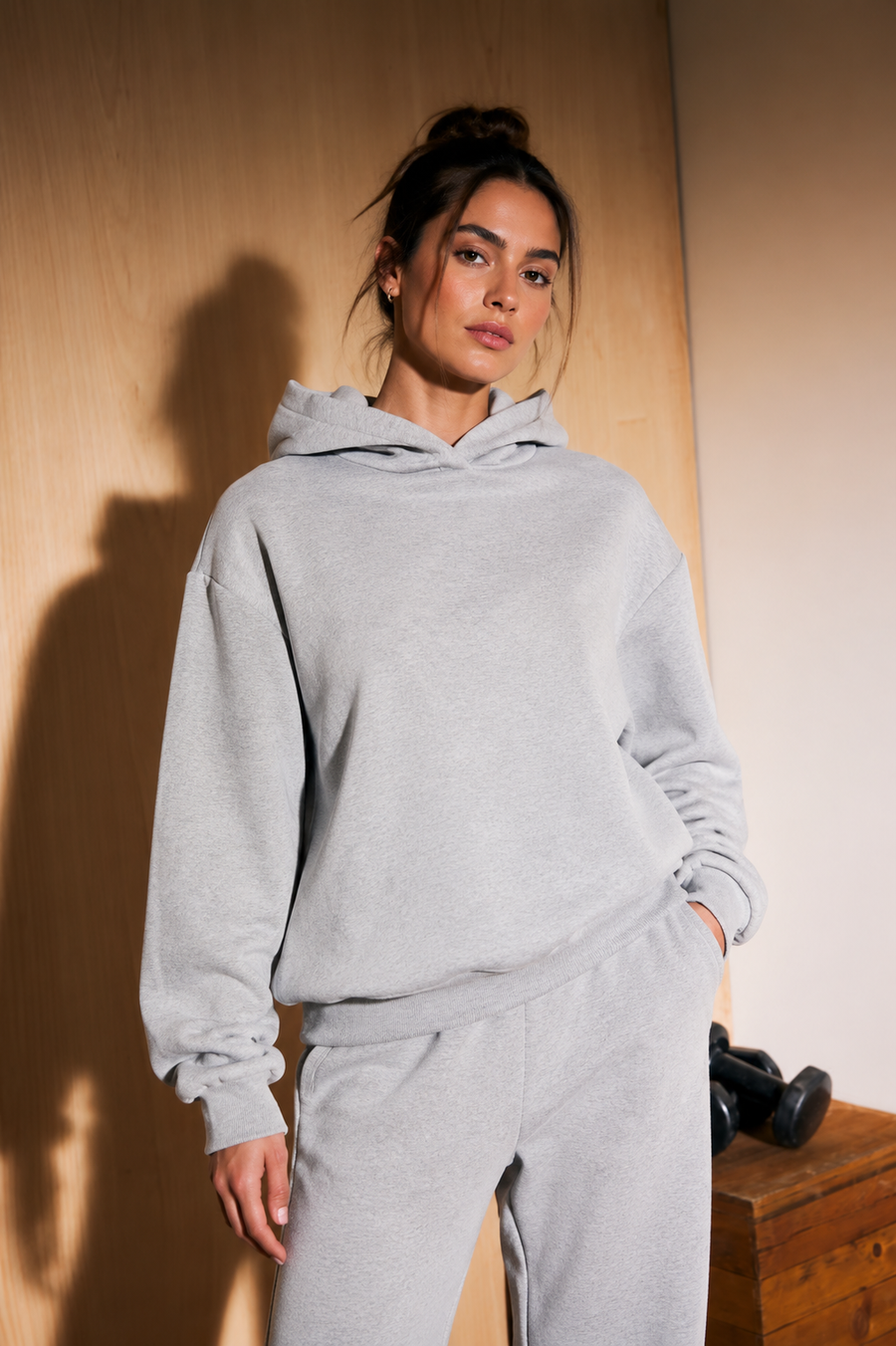Relaxed Oversized Casual Hoodie – Heather Grey