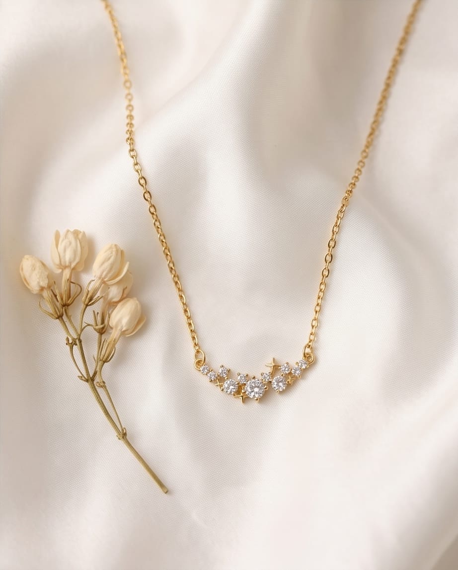Whimsical Celestial Galaxy Cluster Necklace