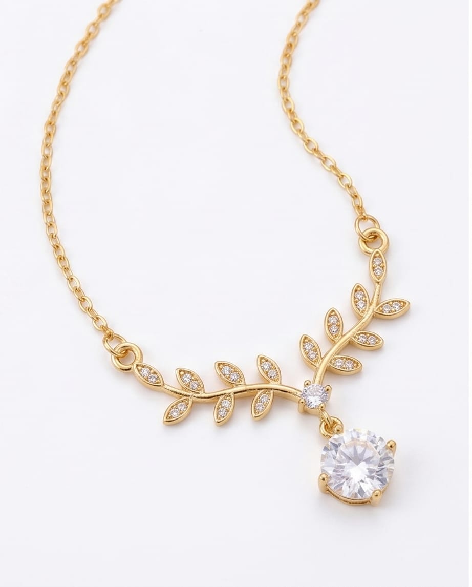 Sophisticated Laurel Wreath Branch Necklace