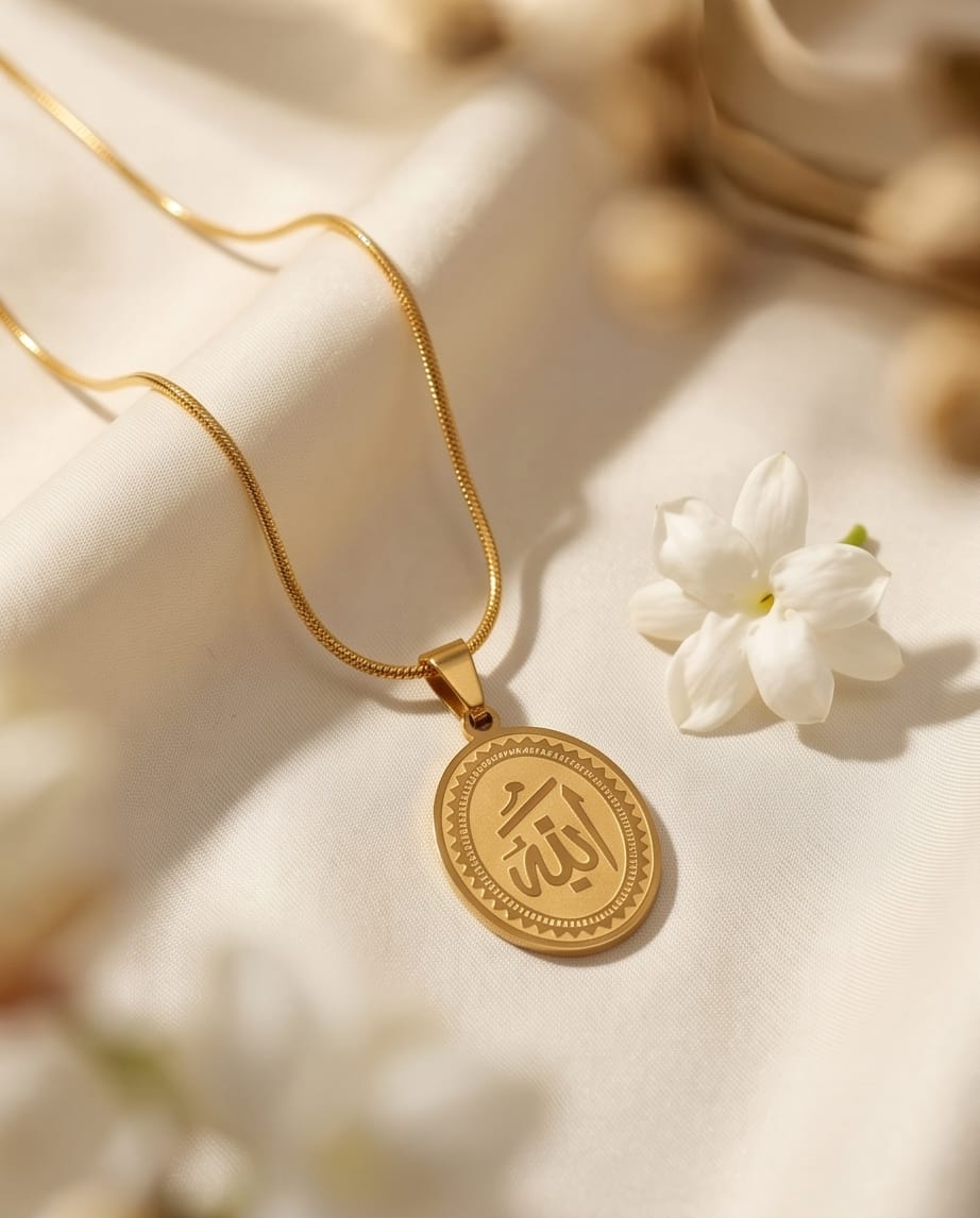 18K Gold Plated Allah Pendant Necklace