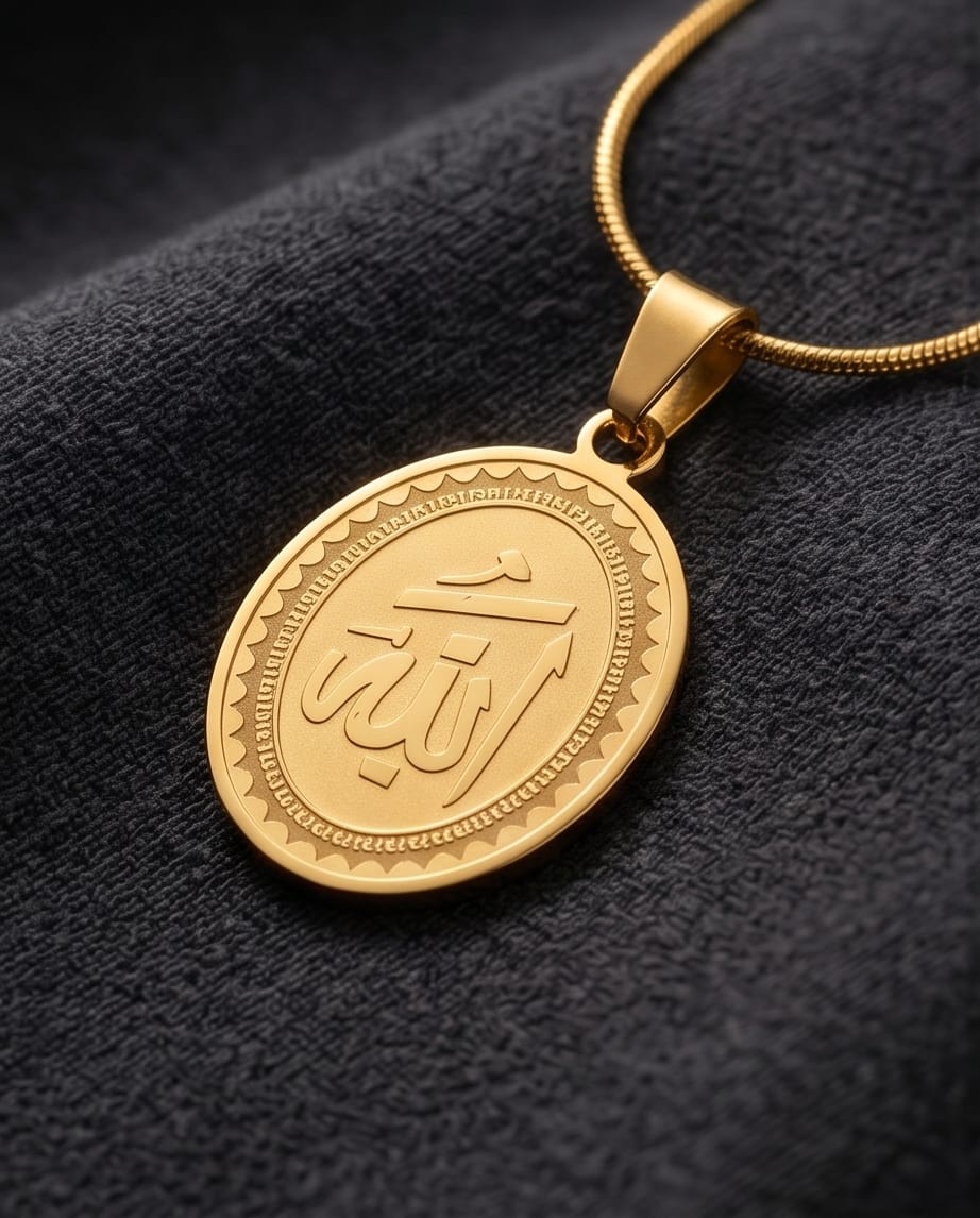 18K Gold Plated Allah Pendant Necklace