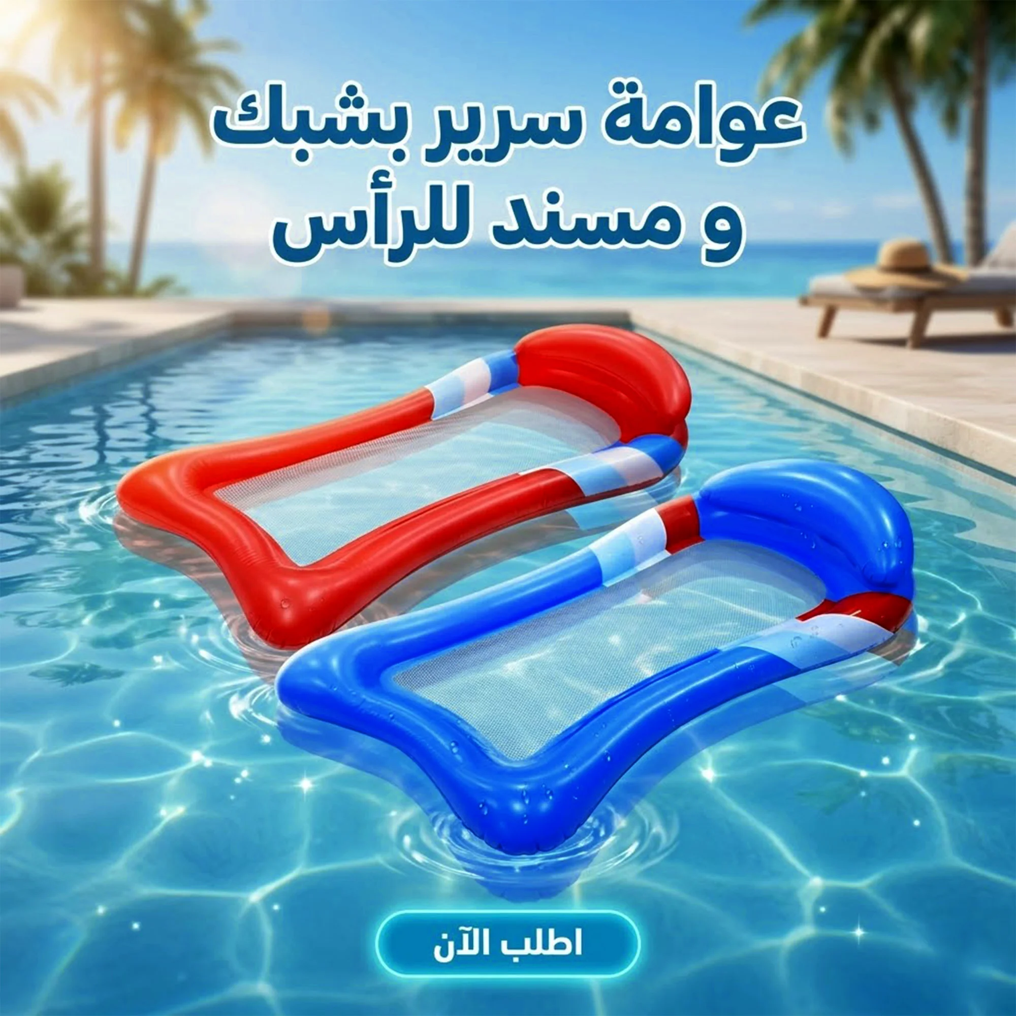 عوامة سرير بمسند للرأس