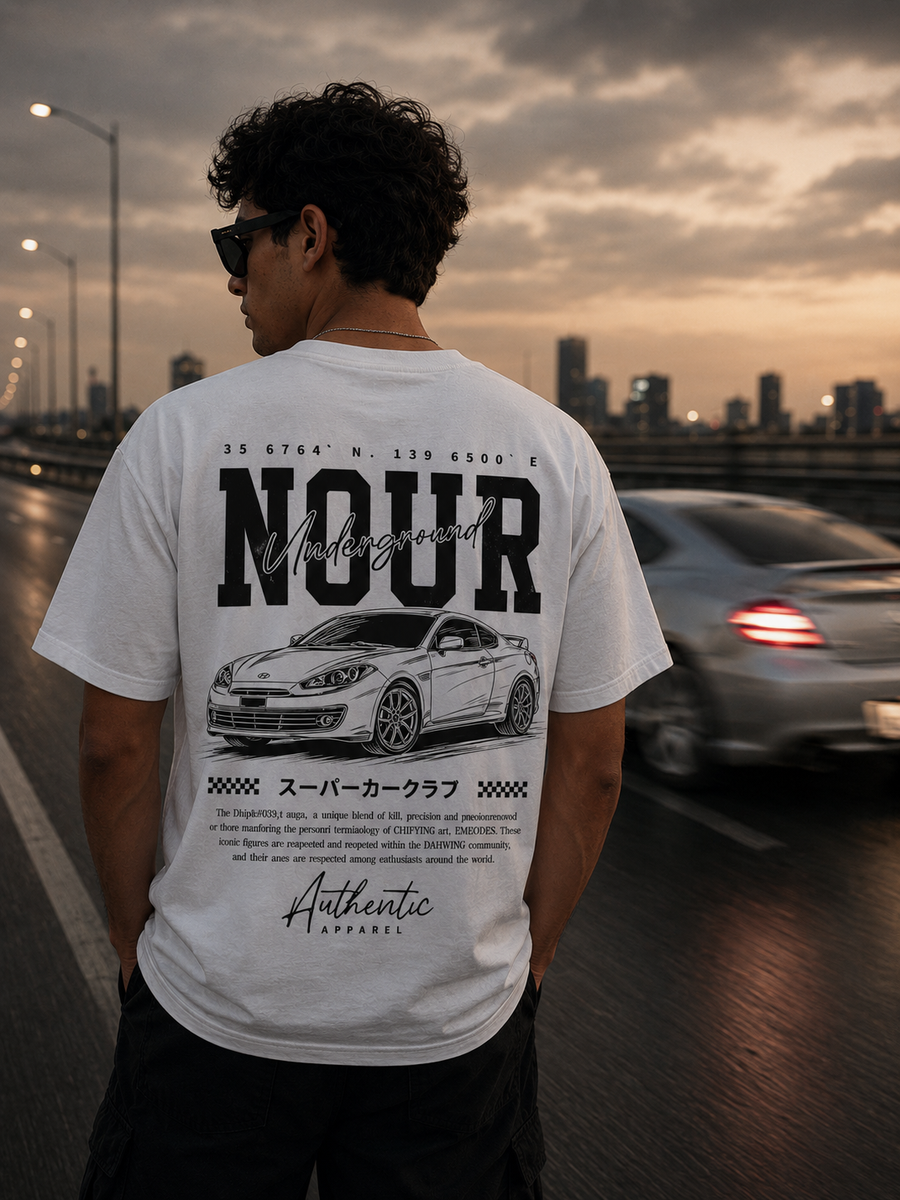 تيشيرت NOUR Underground Drift رجالي | تصميم سيارات JDM عصري