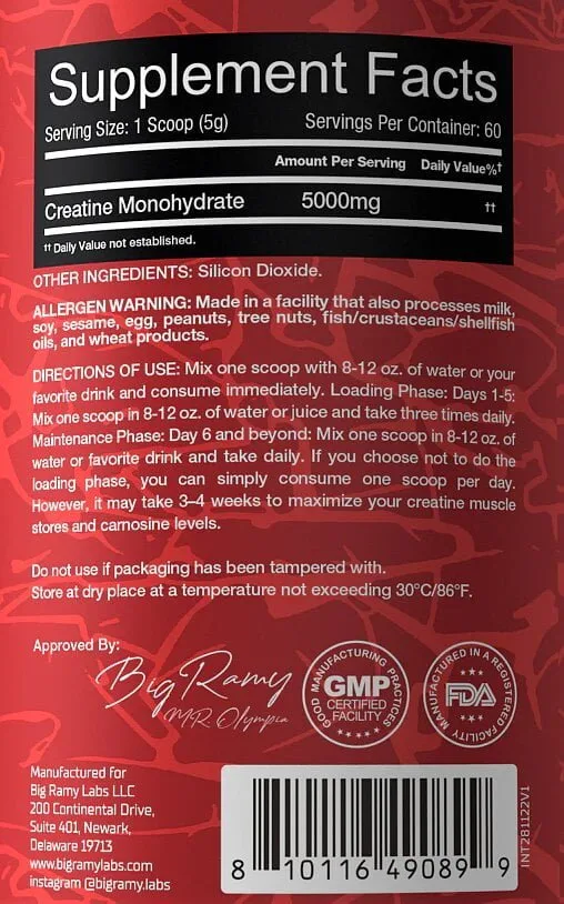 Big Ramy Labs Red Rex Creatine