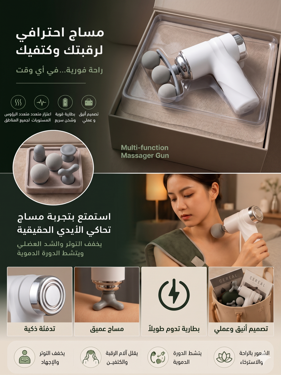 جهاز المساج الاحترافي الذكي متعدد الرؤوس
