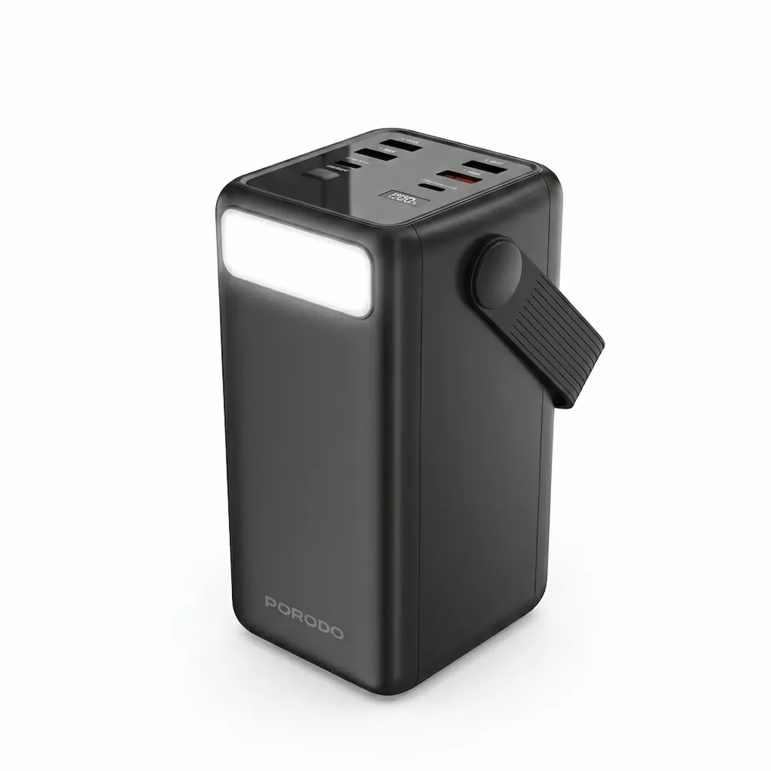 باور بانك بورودو 50000 مللي أمبير شاحن متنقل سريع مع إضاءة كشاف - Porodo Power Bank