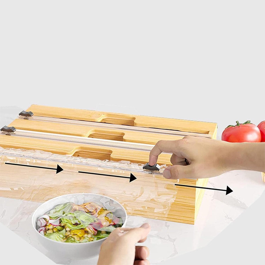 Triple Wooden Foil Dispenser - حامل الفويل الثلاثي الخشبي