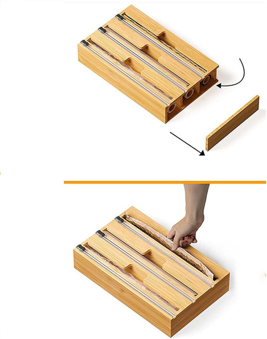 Triple Wooden Foil Dispenser - حامل الفويل الثلاثي الخشبي