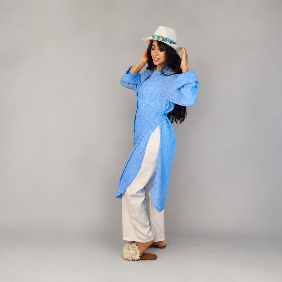 Long Shirt Linen Cotton Lycra 120 cm
