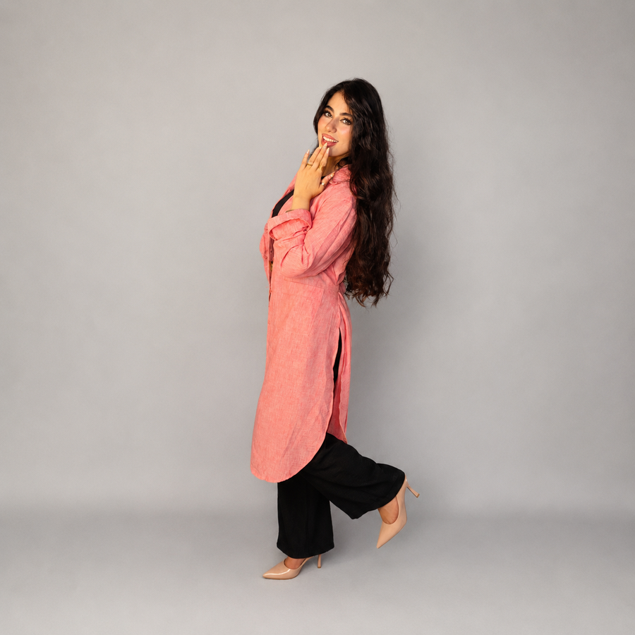 Long Shirt Linen Cotton Lycra 120 cm