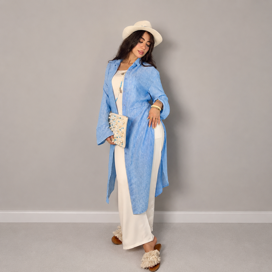 Long Shirt Linen Cotton Lycra 120 cm
