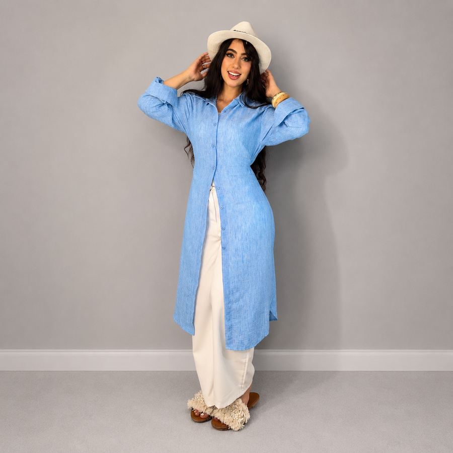Long Shirt Linen Cotton Lycra 120 cm