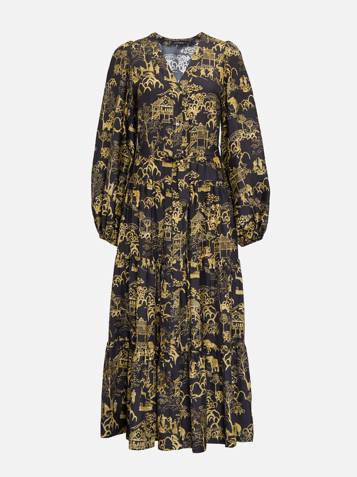 Onson V-Neck Tiered Maxi Dress