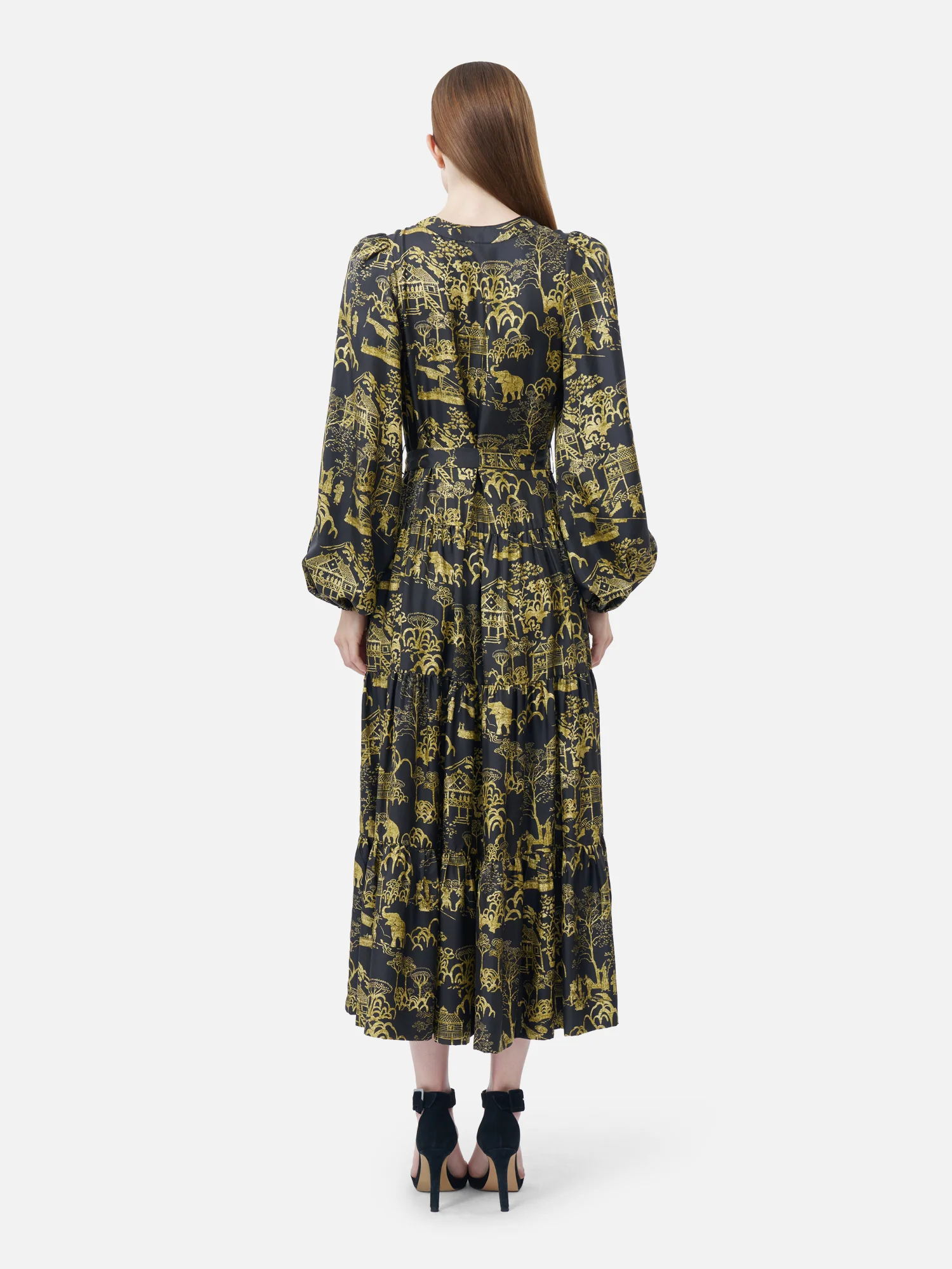Onson V-Neck Tiered Maxi Dress