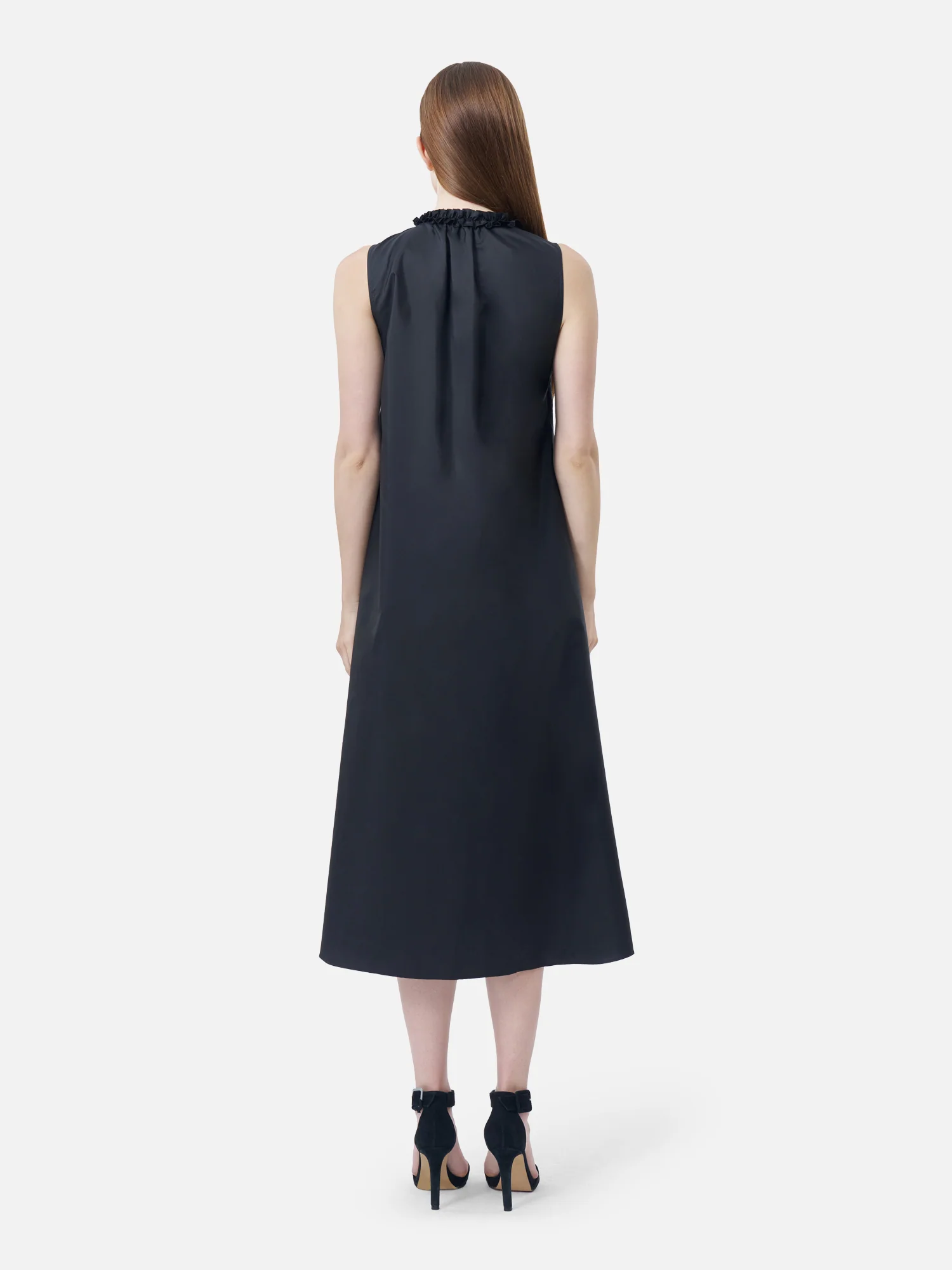 Elegant Sleeveless Frill Maxi Dress