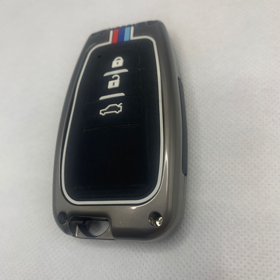 Car Key Silicone Metal Case for Corolla 3 buttons-KTOYOC