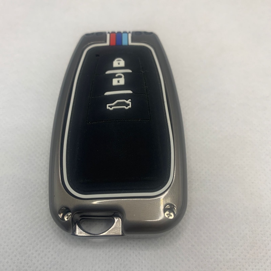 Car Key Silicone Metal Case for Corolla 3 buttons-KTOYOC
