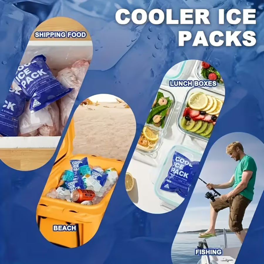 Reusable Ice Pack Set, 200 ml Large Capacity, 72-Hour Cold Retention, Portable Gel Packs