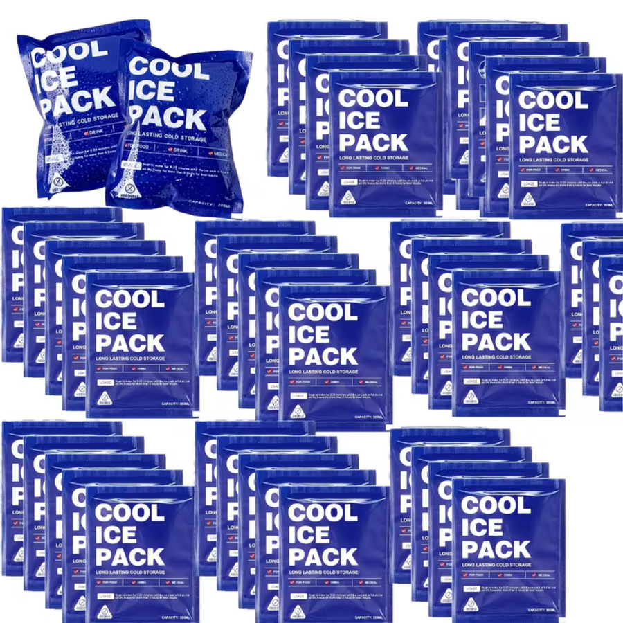 Reusable Ice Pack Set, 200 ml Large Capacity, 72-Hour Cold Retention, Portable Gel Packs