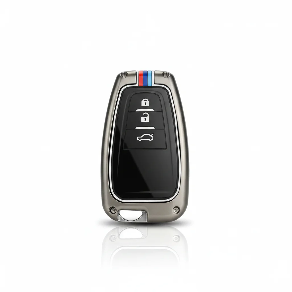 Car Key Silicone Metal Case for Corolla 3 buttons-KTOYOC