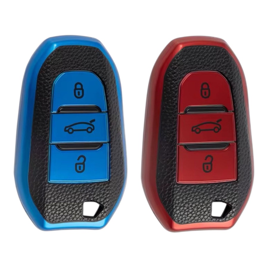 Car Peugeot TPU Leather Key Fob Cover-KPEU1