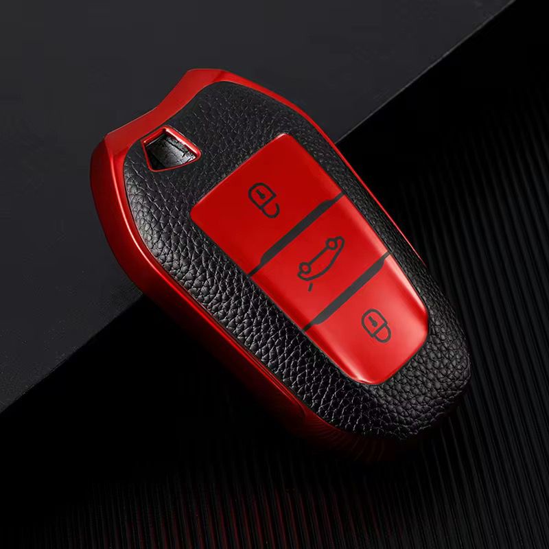 Car Peugeot TPU Leather Key Fob Cover-KPEU1