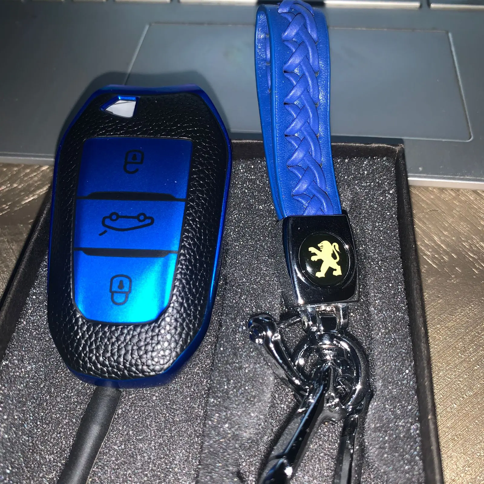 Car Peugeot TPU Leather Key Fob Cover-KPEU1