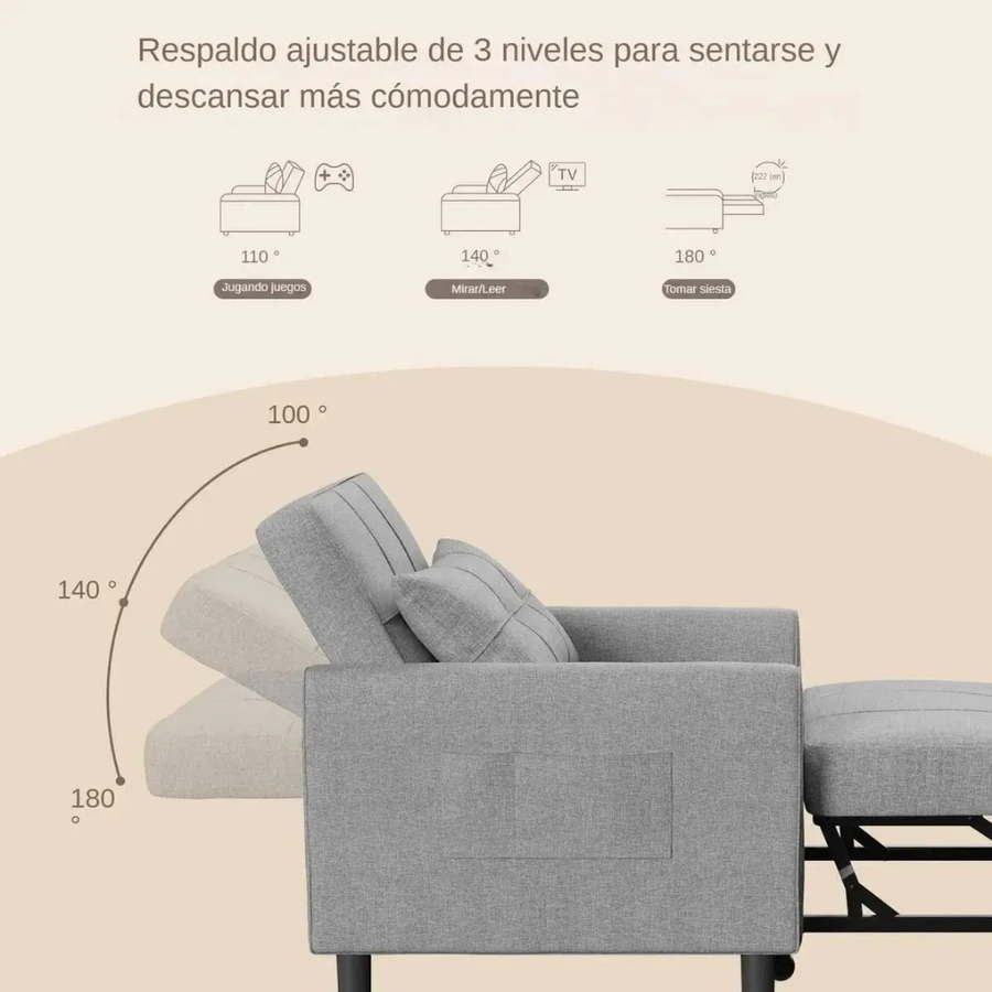 Modern 3 in 1 Pull Out Sofa Bed Sleeper Sofa Chair Bed  for Living Room