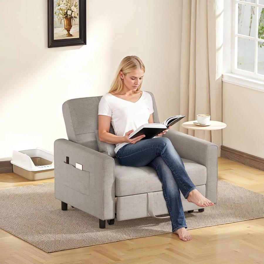 Modern 3 in 1 Pull Out Sofa Bed Sleeper Sofa Chair Bed  for Living Room