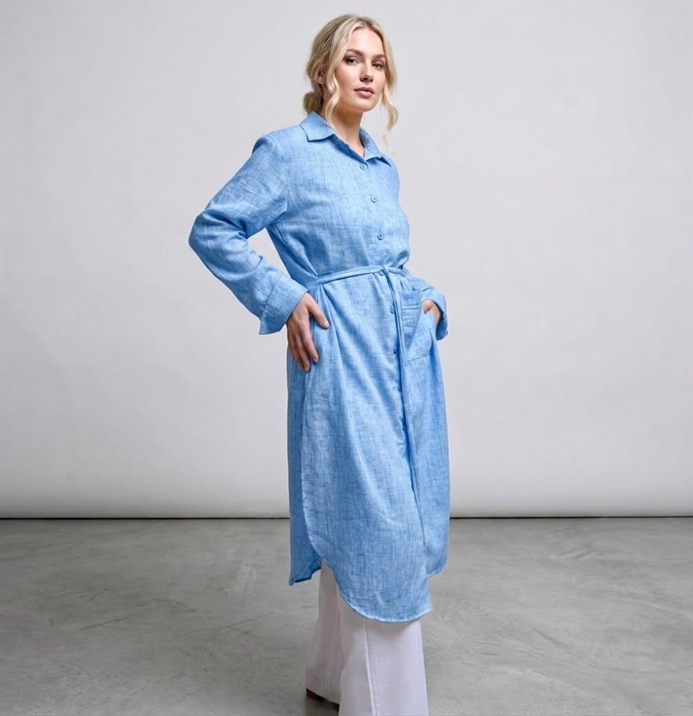 Long Shirt Linen Cotton Lycra 120 cm