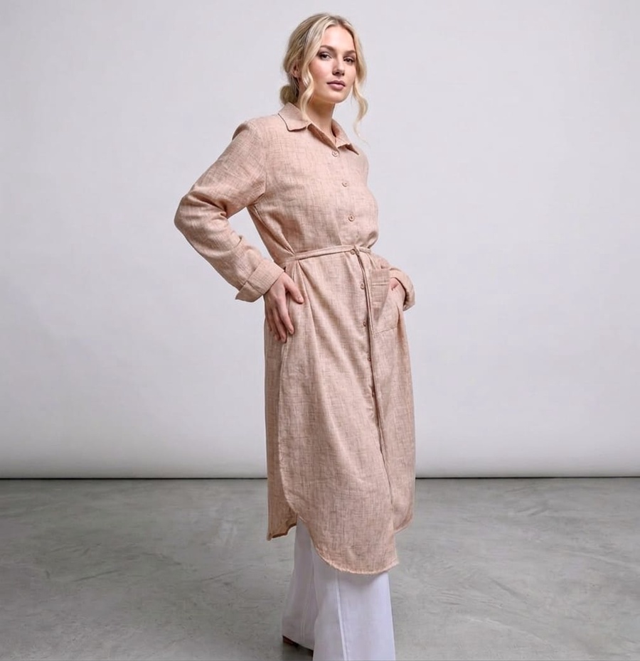 Long Shirt Linen Cotton Lycra 120 cm