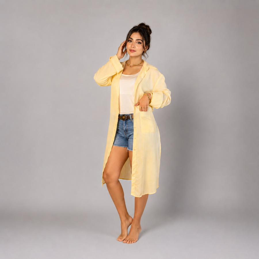 Long Shirt Linen Cotton Lycra 120 cm