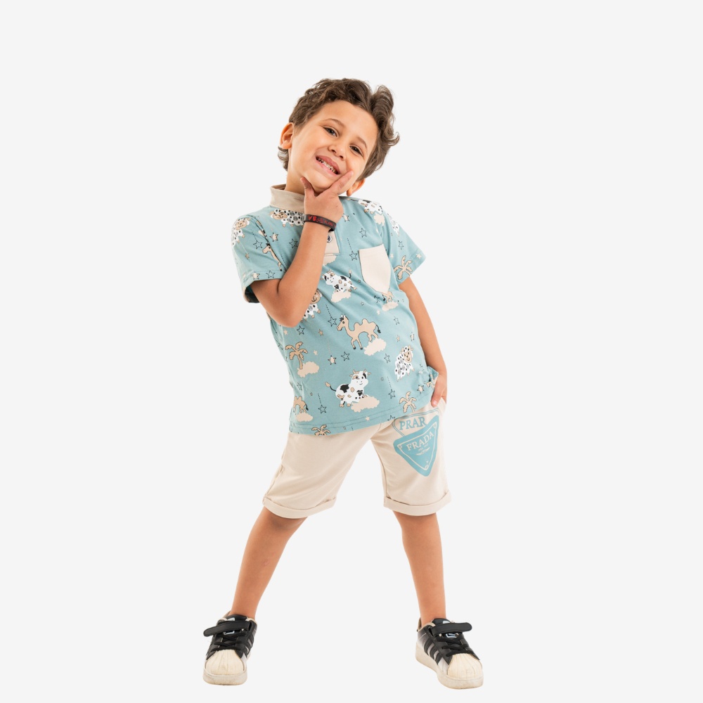 Safari Polo Two-Piece Set