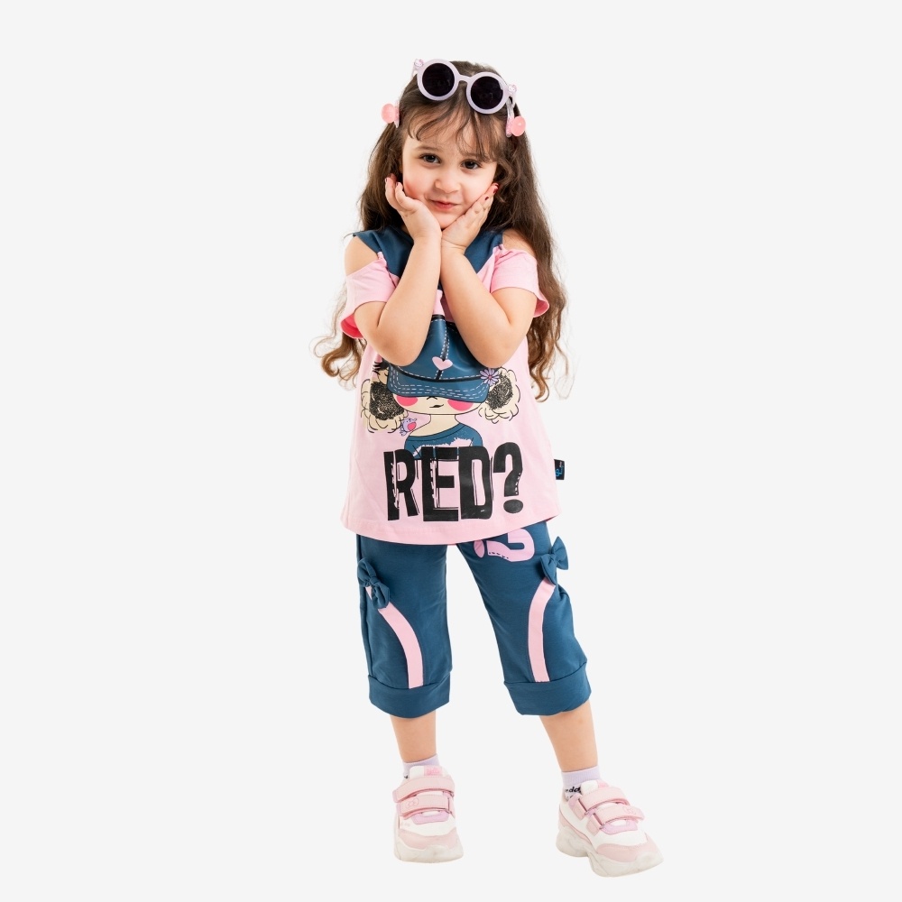 Girls Cold Shoulder Two-Piece Set
