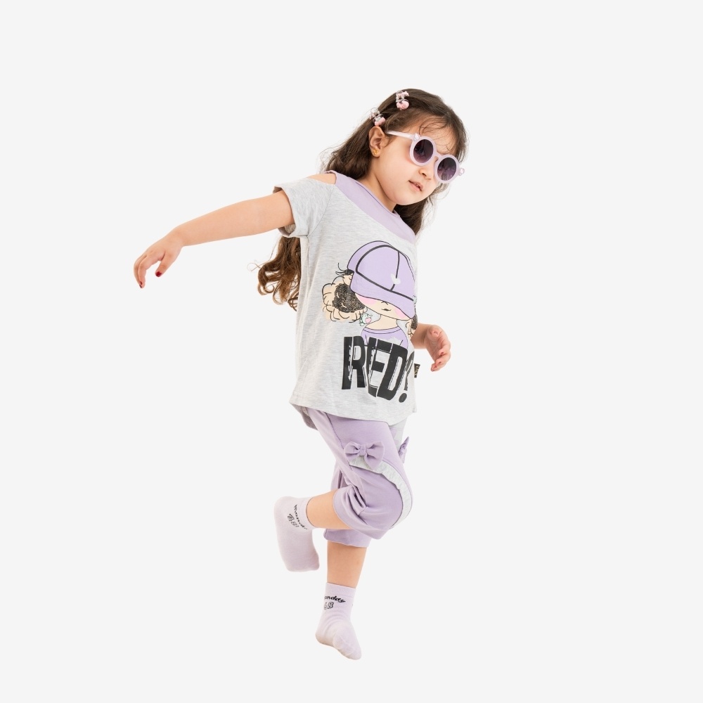 Girls Cold Shoulder Two-Piece Set