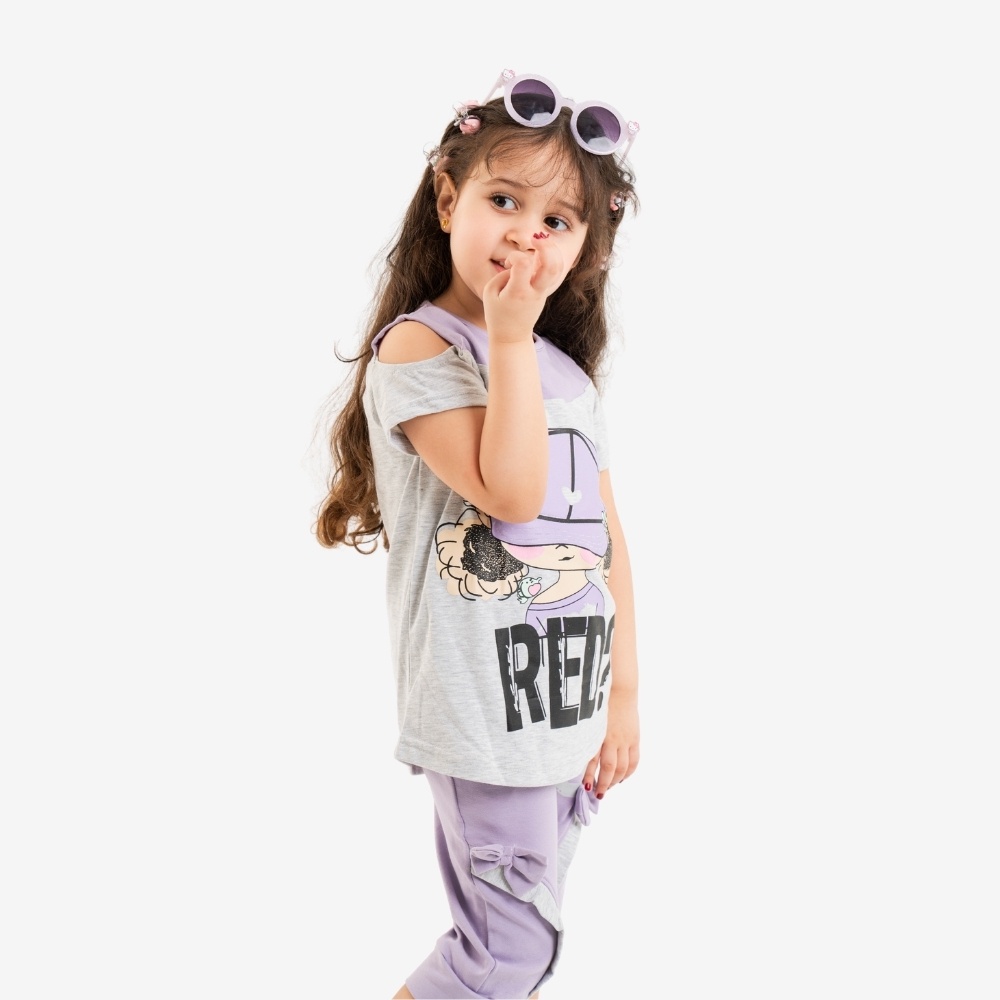 Girls Cold Shoulder Two-Piece Set